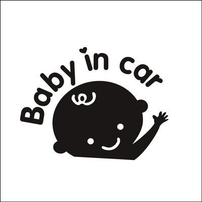 BABY IN CAR stickers boys baby red heart reflective warning stickers bow car with baby