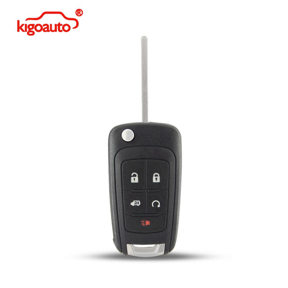 Kigoauto Afstandsbediening Sleutelhoes Shell 5 Knoppen Klapsleutel Fob Vervangende Hoes voor Buick LaCrosse GL8 Chevrolet Volt 2010-2015