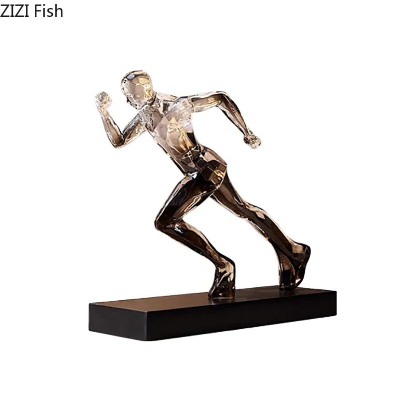 Running Sports Figures Artwork Statue Desk Decoration Ornaments Athlete Runner Character Resin Sculpture Room Aesthetics Decor