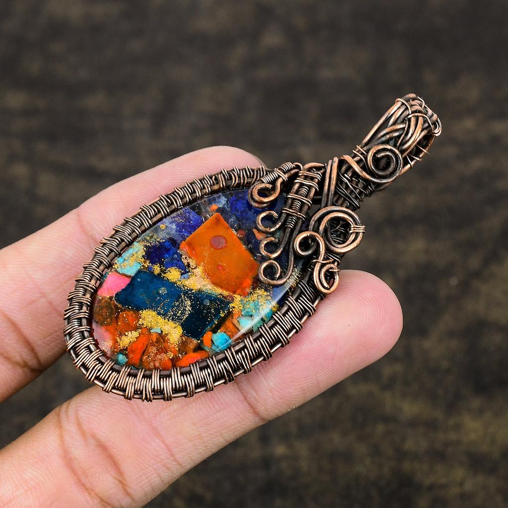 Spiny Oyster Handmade Copper Wire Wrap Jewelry Pendant 2.99 T1P84