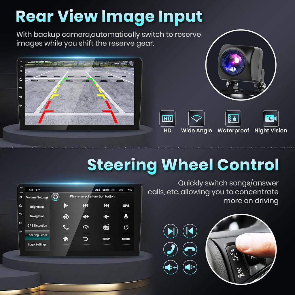 Car Stereo for Honda Fit 2008-2013 with CarPlay, Android Auto, GPS, WiFi, Bluetooth, Backup Camera, 2G+32G