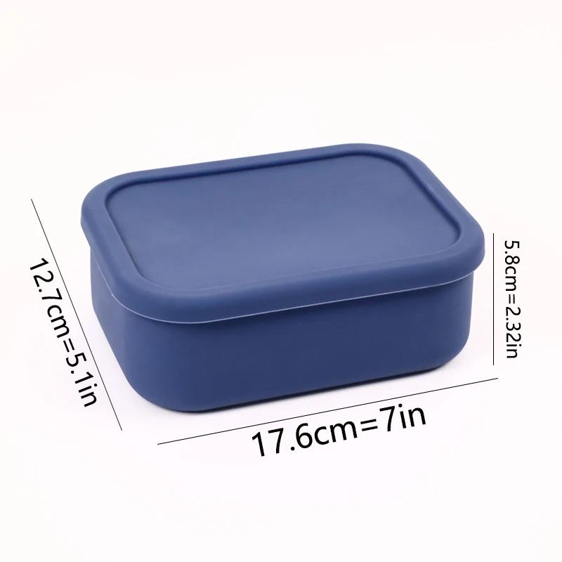 

3 размера силиконовых контейнеров для хранения продуктов, силиконовый ланч-бокс бэнто с жестким корпусом и крышками, для микроволновой печи, посудомоечной машины, морозильной камеры
