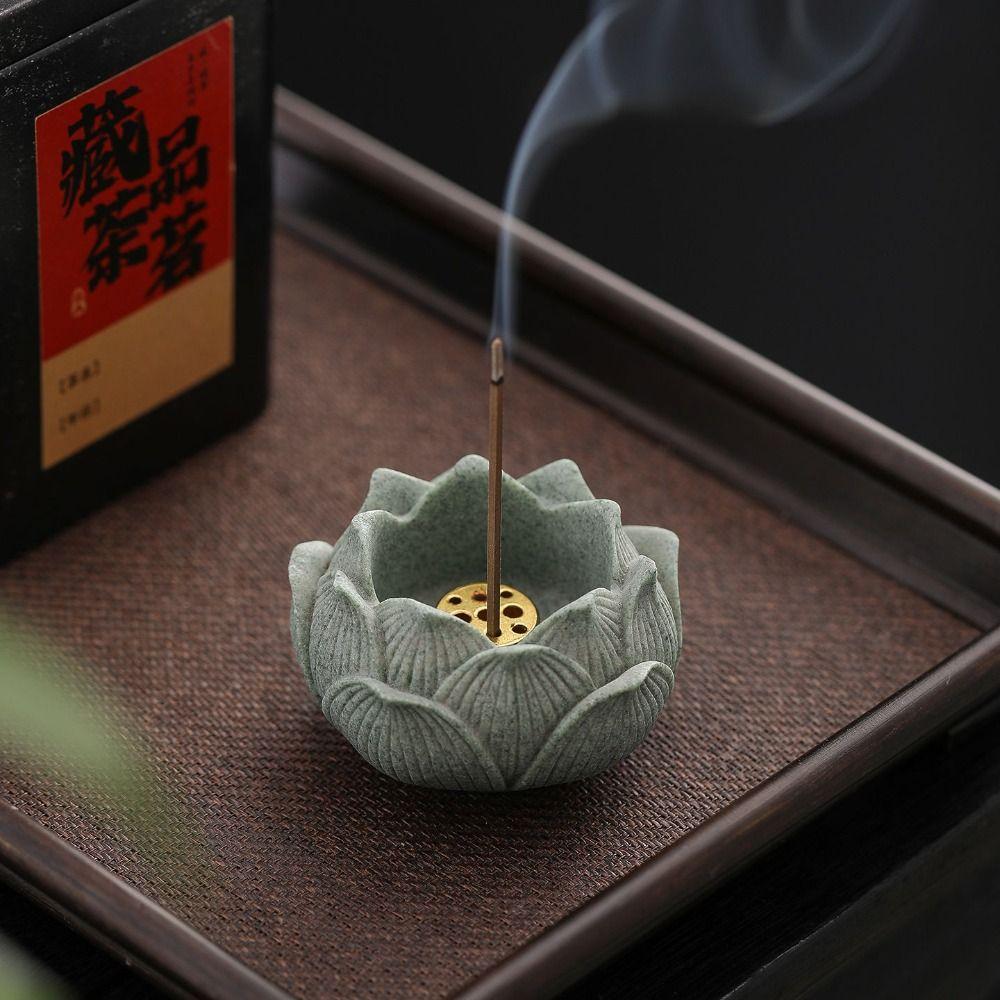 Lotus Shape Incense Stick Burner Flat Bottom Ash Catcher Incense Burning Tray  Home Fragrance
