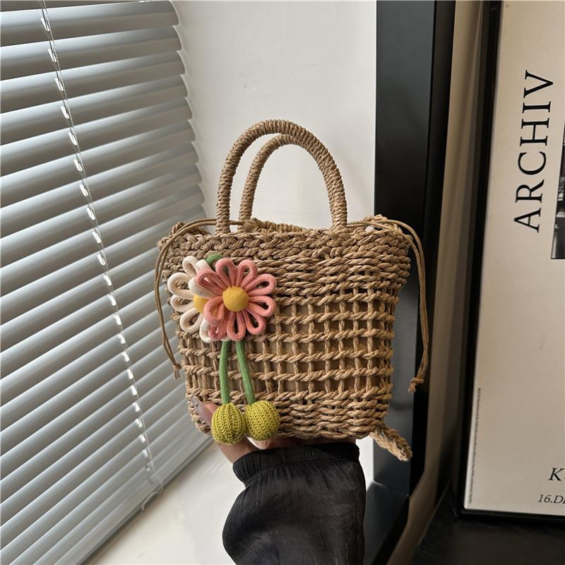 

Новая красивая плетеная из полых соломин, высококлассная темпераментная повседневная портативная наплечная сумка-мессенджер, сумка-ведро, женская no pendant хаки