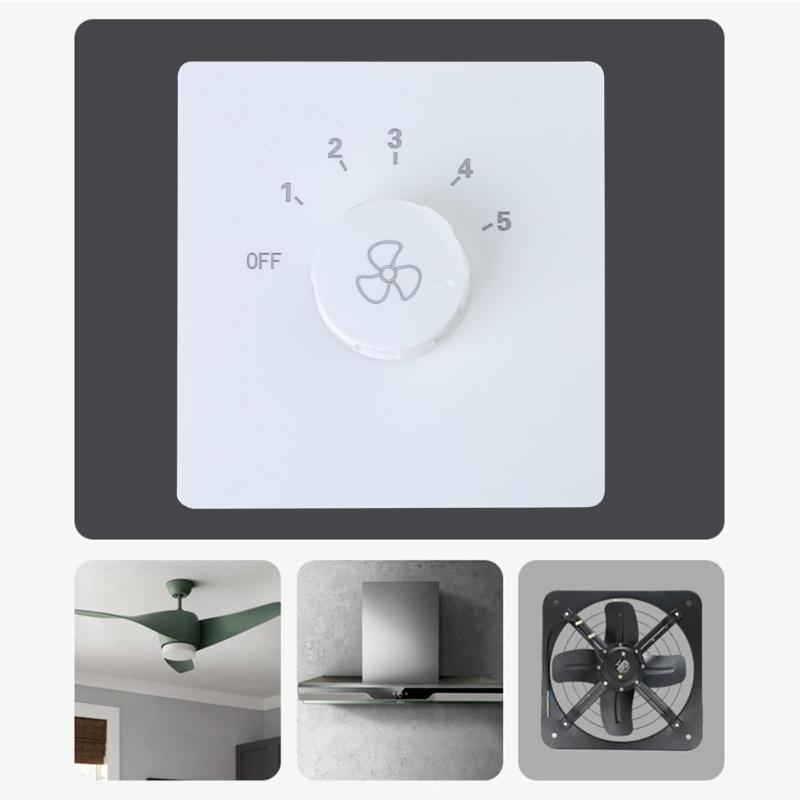 Elegant Wall Ceiling Fan Speed Regulator 5 Gear Adjustable Fan Speed Controller Switching 86 Type Enjoy Easily Operate