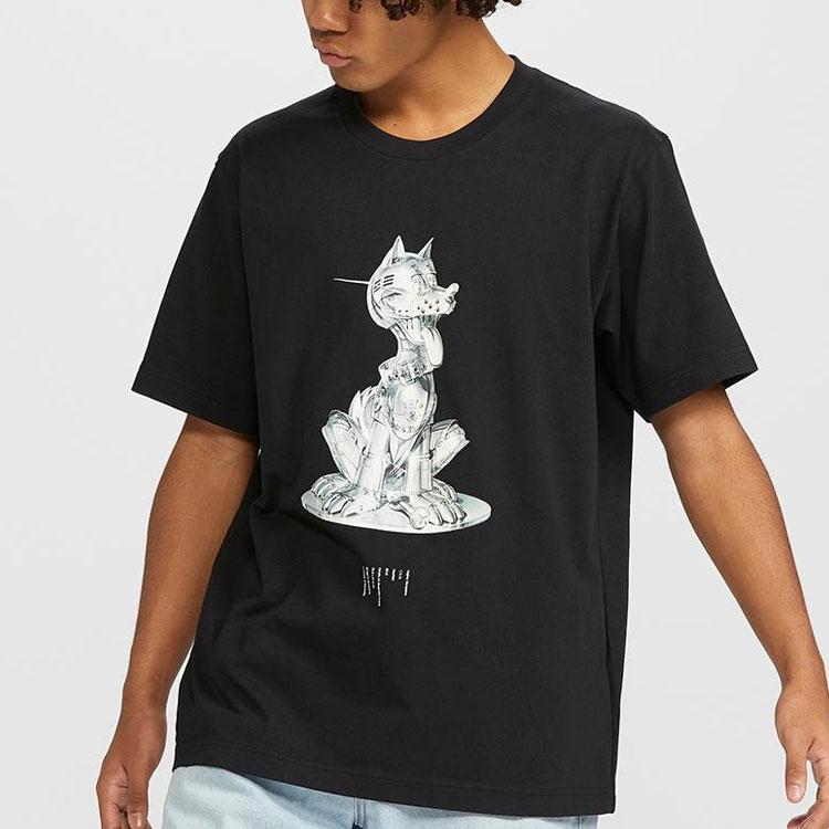 Uniqlo X NANZUKA NEO-MIYAGE Collaboration Kusanagi Print Short Sleeve T-Shirt Unisex Tops Black 427276