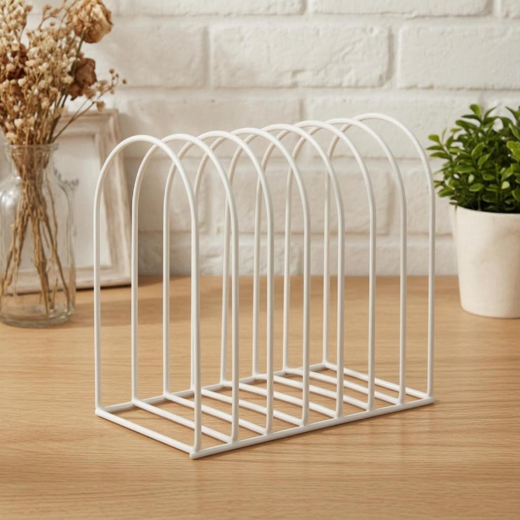 Iron Wire Desktop Storage Rack Long-Lasting Open Slot Organizer Countertop