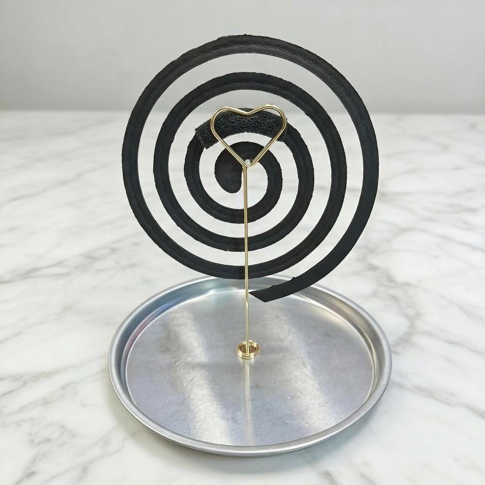 Heart Shape Magnetic Mosquito Coil Holder with Tray Heat-Resistant Gnat Coil Stand Anti-Tip Anti-Scald Incense Clip Living Rooms