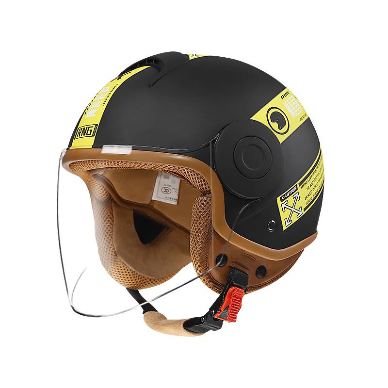 RNG 3C-Certified Retro 3/4 Motorcycle Helmet for Men & Women