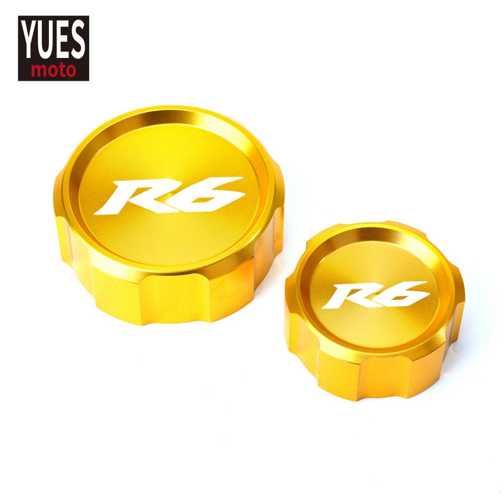 Motorcycle Accessories Front & Rear Brake Reservoir Fluid Cover For Yamaha YZF R6 2009- 2015 2016 2017 2018  