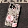 Pink Flower for iPhone17promax Space Phone Case Apple 16 Transparent 14/13 Fine Hole 15