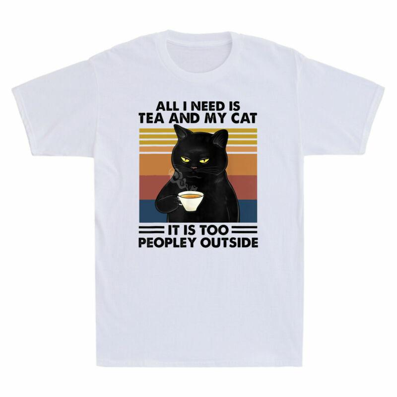 Unisex Tea Too Need I Cat Peopley Its Outside My And All Retro Cat Black Is Tshirt