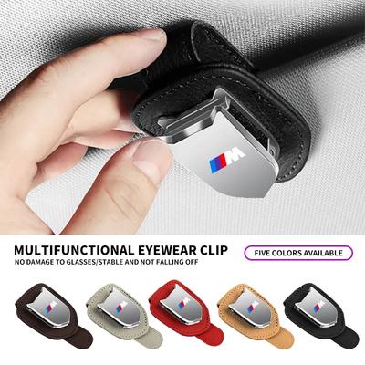 Car Emblem Sun Visor Sunglasses Clip Glasses Ticket Card Holder For BMW M M3 M5 M6 X3 E46 E90 F30 G20 E36 E34 X6 G20 Accessory