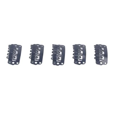 100pcs 2.3cm U Shape Wig Clips 6 Comb Teeth Stainless Steel Black Wig Accessories Snap Comb Clips for Hair Extension