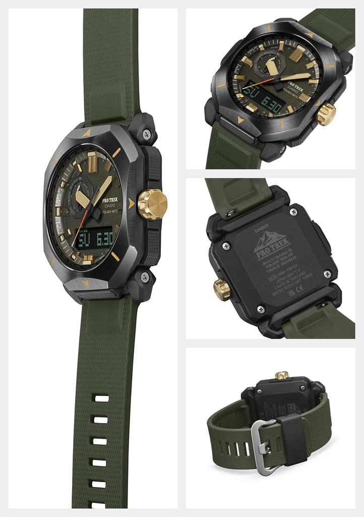 Casio Pro Trek Watch [Official Japanese Product] Climber Line Radio-Controlled Solar Watch with Biomass Plastic Movement, PRW-6900BF-1JF / -6900Y-3JF