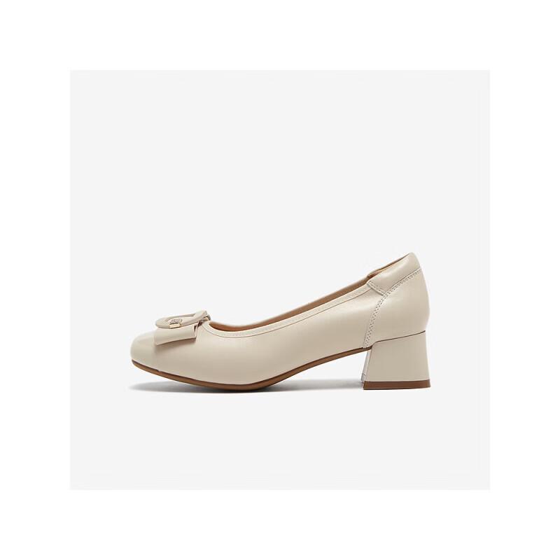 Bestto Einfache Damen-Pumps mit Metallschnalle und klobigem Absatz