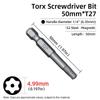 Torx Screwdriver Bit 50mm Magnetic S2 Steel 1/4'' Hex Shank Hollow Hole Security Bits T5-T40 Electric Drill Driver Hand Tools