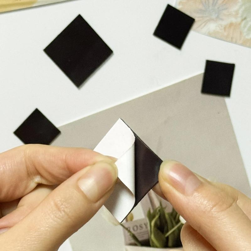 200PCS Self Adhesive Magnets Sheets Square Round Magnetic Dots Sheet Flexible Sticky Sticker For Whiteboard Fridge Household DIY Crafts