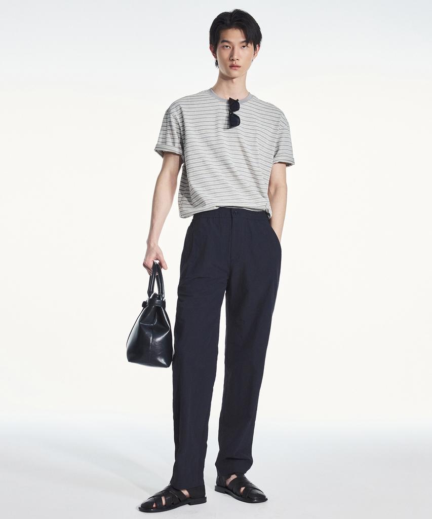 Tienjiti Wide Tapered Fit Nylon Pants (Black) Tnpa6E200Bk