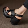 Fashion Women's Thick-soled Sandals 2025New Wedge Sandals Summer Open-toe Platform Sandals for Women High Heeled Sandal Sandalias Mujer