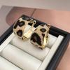 Earrings Retro Geometric Leopard Print Earrings Women'S Autumn And Winter High-End Exaggerated Niche Temperament Earrings