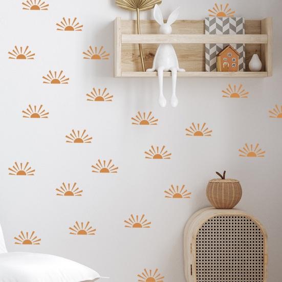 3Pcs Half Sun Wall Stickers, Self-Adhesive Removable Wall Decals, Waterproof And Scratch-Resistant Wall Decals for Bedroom Living Room Nursery Decor