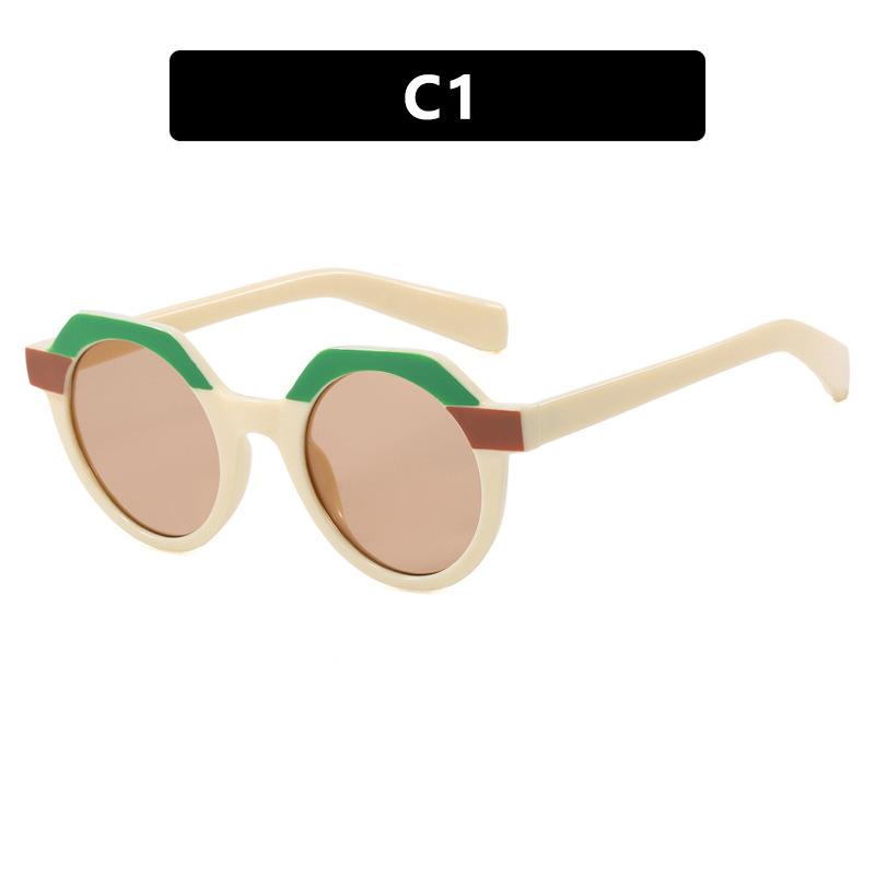 

Круглые Солнцезащитные Очки в Стиле Color Matching Солнцезащитные Очки Женские Личностные Модные Ins Модные Солнцезащитные Очки