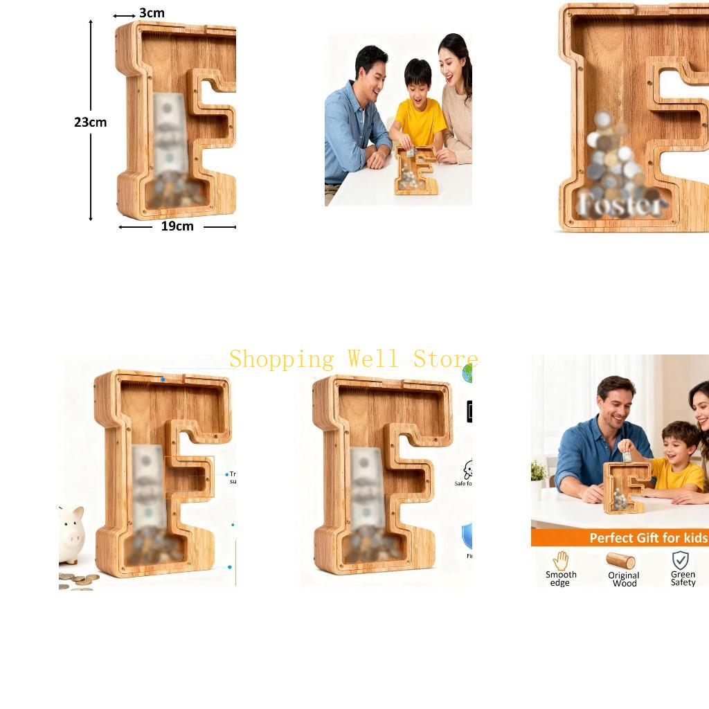 

KX4B Unique Wooden Money Box for Kids Customizable Savings Display for Boys and Girls, Great for Birthday Celebration China Mainland
