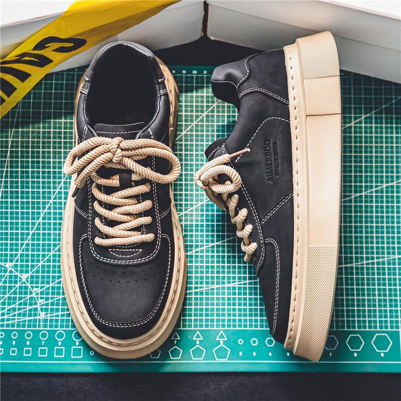 Men's Shoes 2025 New Spring Retro Work Board Shoes Men's Casual Sports Anti Slip Wear-resistant Labor Protection Trendy Shoes