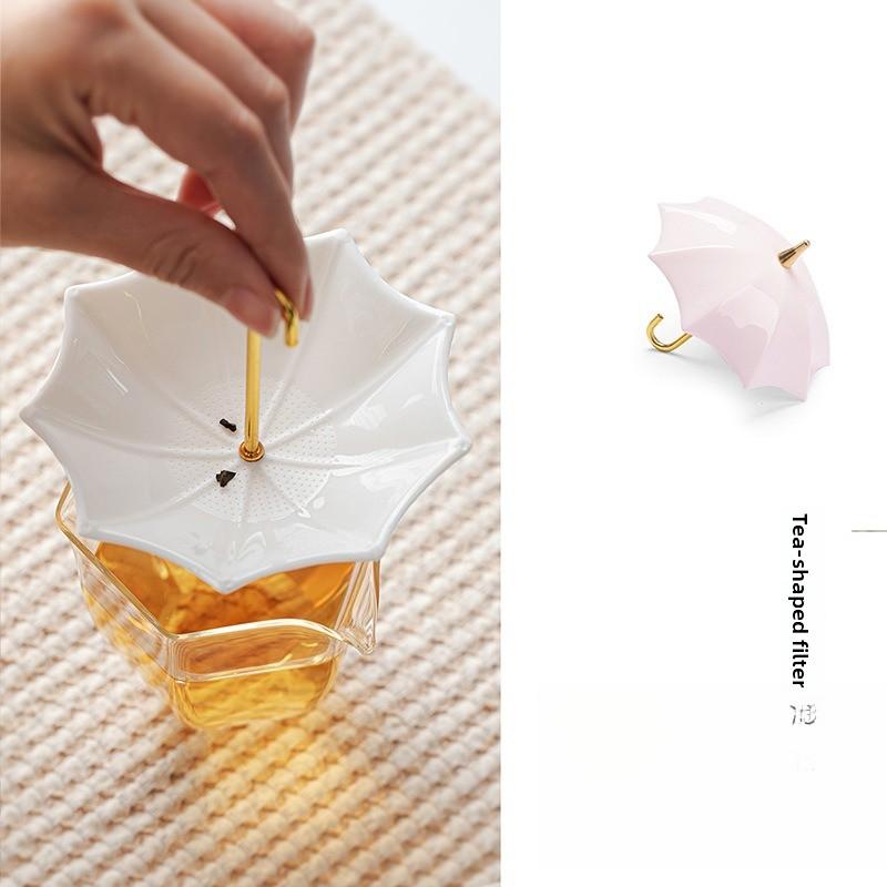 Creative Umbrella Tea Filter Tea Leak Ceramic Tea Filter Tea Barrier Suet Jade Tea Filter Kung Fu Tea Set Ornament