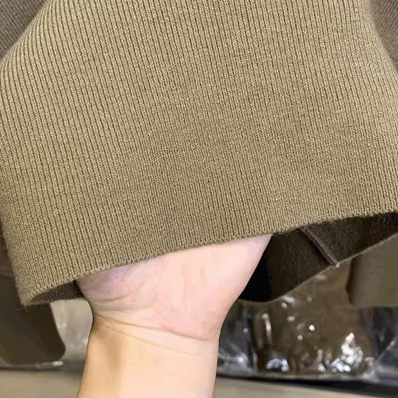 Sweater for Women Autumn Winter Thickened Warm Knitted Stretchy Long Sleeve Oversize Tops