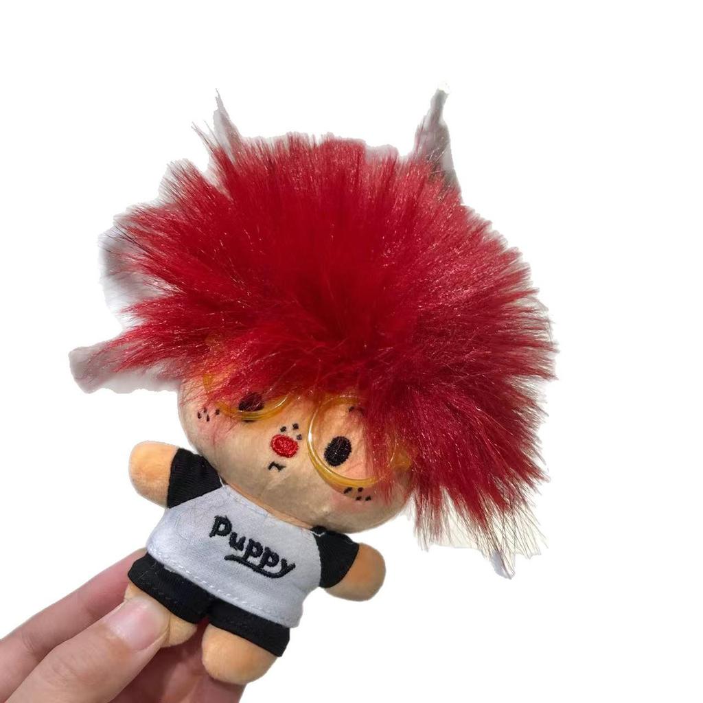 Chic Frizzy-Haired Kid Clothing Style Plush Pendant Doll