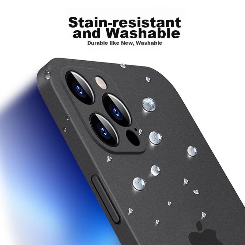 IPhone 13 Pro Max Case, Full Lens Protection, Ultra-Thin, Transparent Frosted Anti-Drop Soft Case, Distant Mountain Blue