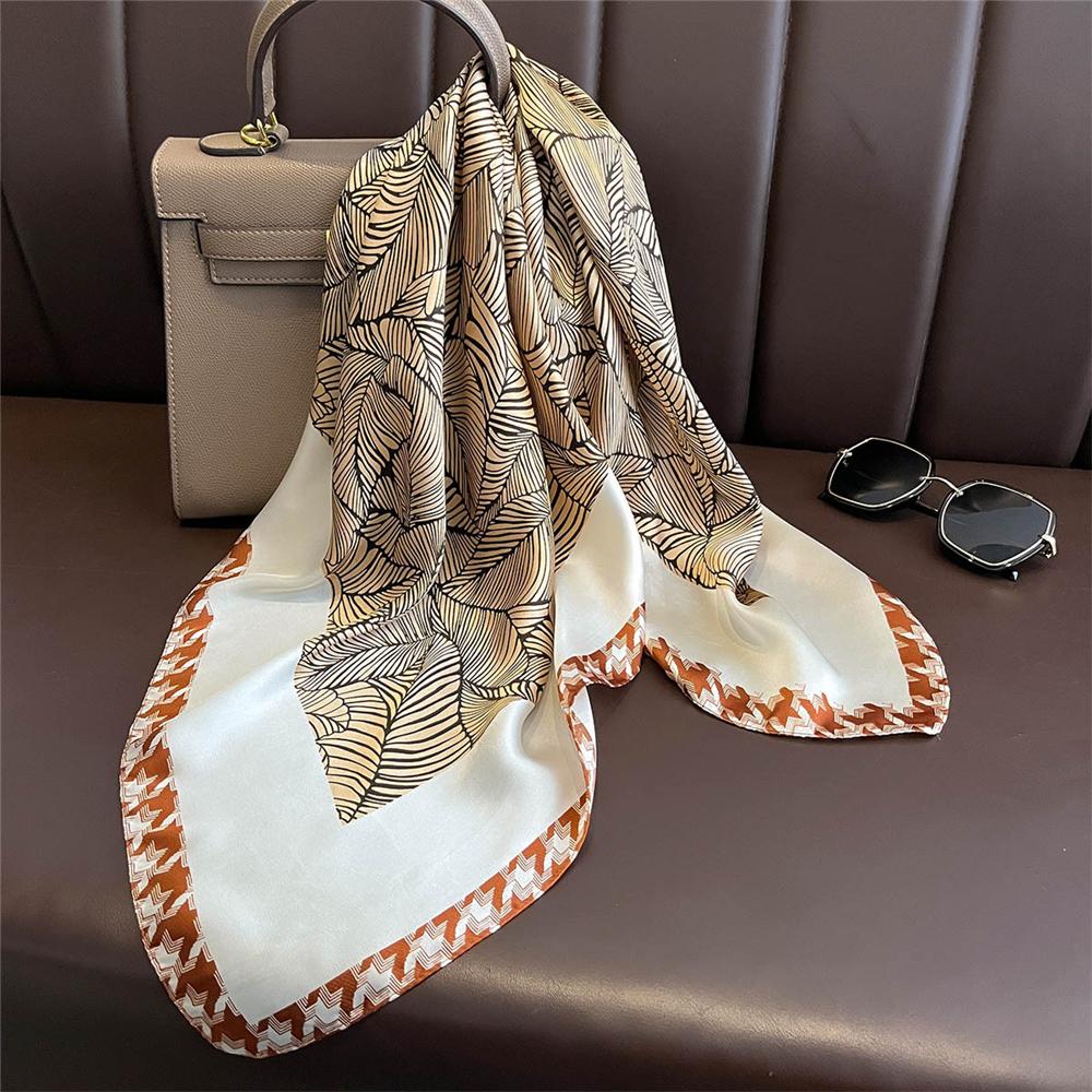 Elegant Yellow Neck Scarf 70x70cm Head Wrap Hair Band Breathable Shawl  for Women