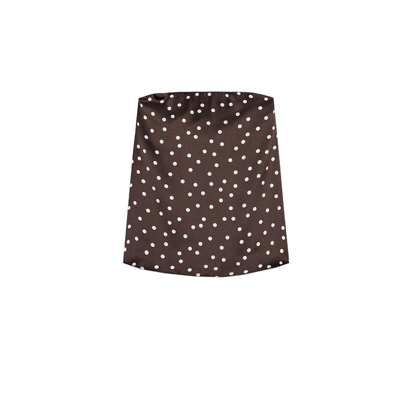 Strapless Straight Collar Silk Satin Texture Plaid Tube Top Tops 4772026 Silk Satin Texture High-Waisted Trousers 5427429