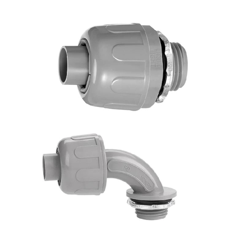 Industrial PVC Conduit Connectors Weatherproof Liquid Tight Designs Conduit Adapters set for Outdoor Electrical Conduits