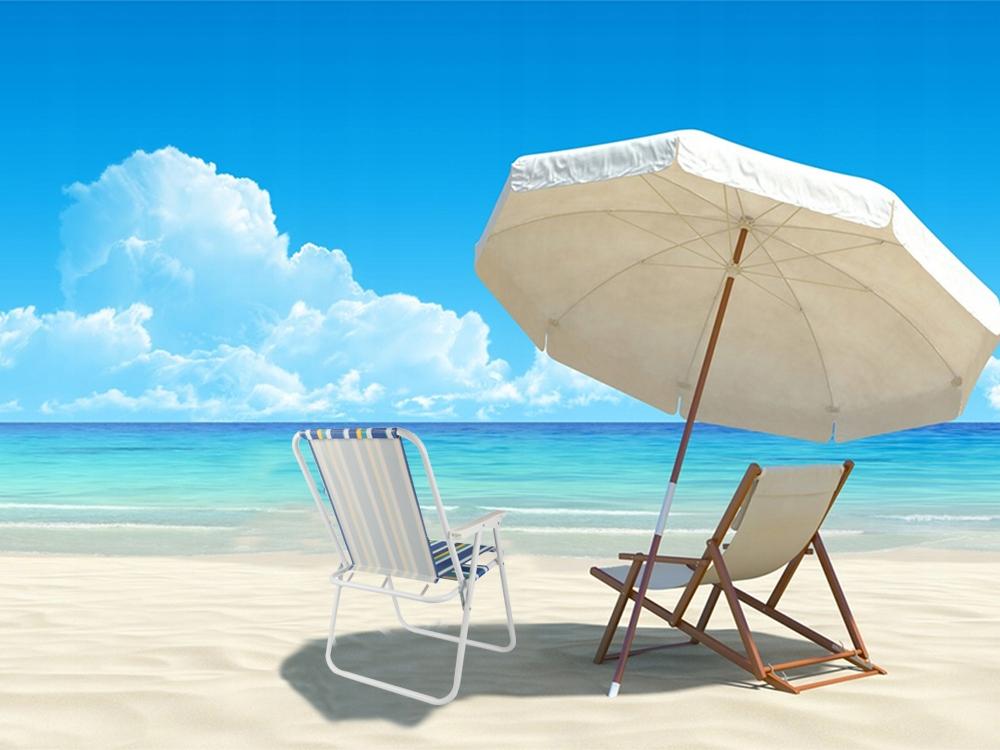 Folding Beach Chair Green Stripes (6)