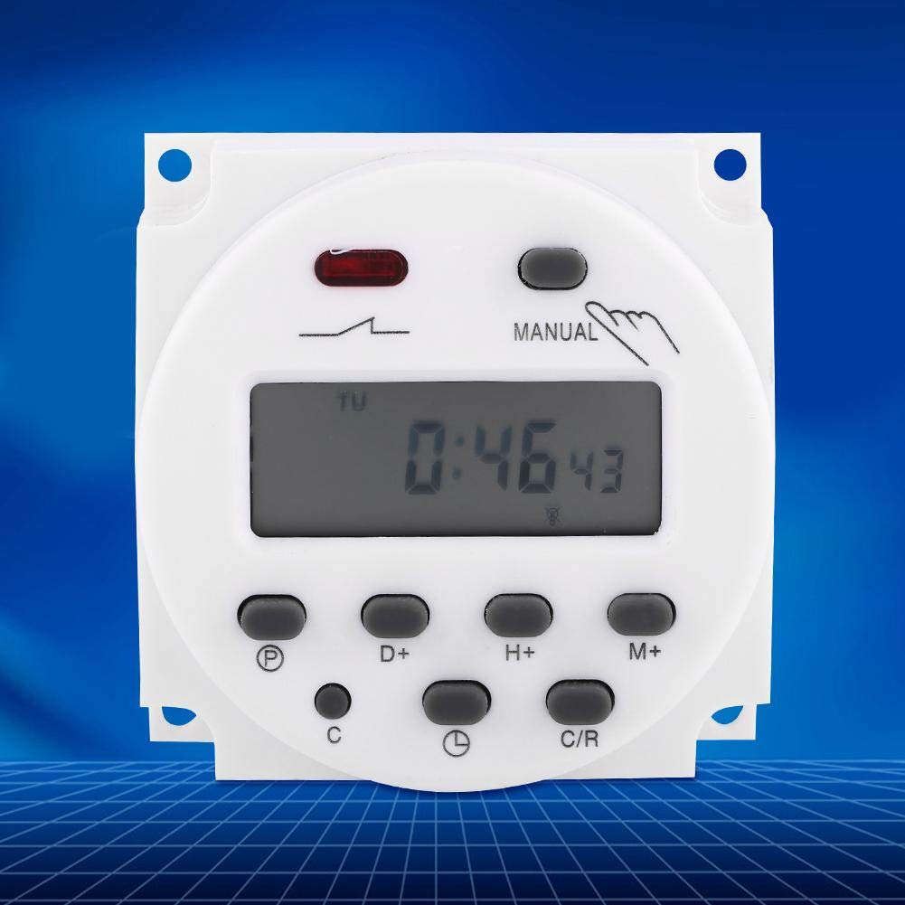 LCD Digital Time Switch Programmable Timer Weekly 17 On & 17 Off Relayator Timer 24VAC DC 110VAC 220VAC Selection Instruction Manual Included (24V)