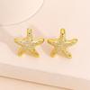 Starfish shell fashion stud earrings women's vacation leisure style conch acrylic gold-plated stud earrings hot-selling models