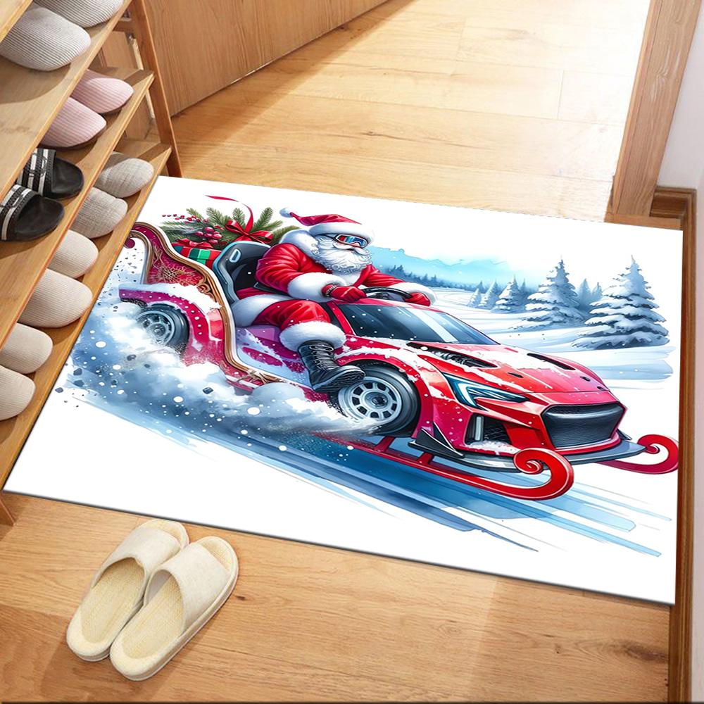 Christmas Santa Claus Gifts Floor Mats for Living Room, Bedroom and Room Decoration Are Suitable for Gifts.