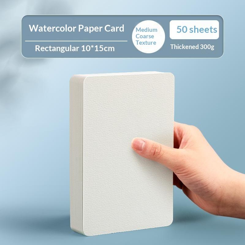 50PCS Dual-Use Thick Watercolor Paper Premium Art Sketch Painting Paper for Travel Art Journaling Creative Craft Work