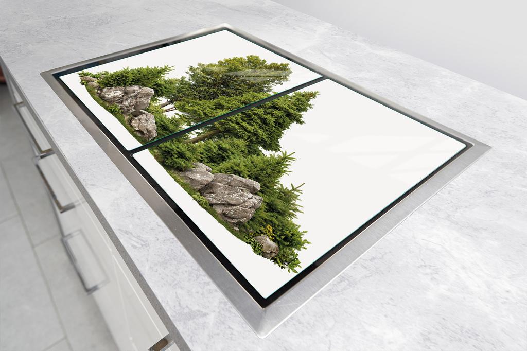 GLAS-SCHUTZPLATTE FÜR DIE KÜCHE 2x35x52 BÄUME