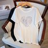 Women's Plus Size Loose-Fit Mid-Length Round Neck Short Sleeve T-Shirt (200/300/350 Jin, Style 6503)