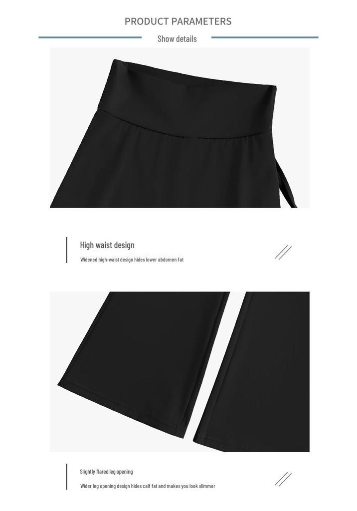 2026 Women's Plus Size High-Waisted Micro-Flare Yoga Pants – Fake Two-Piece Sports Fitness Base Layer for Chubby Girls.