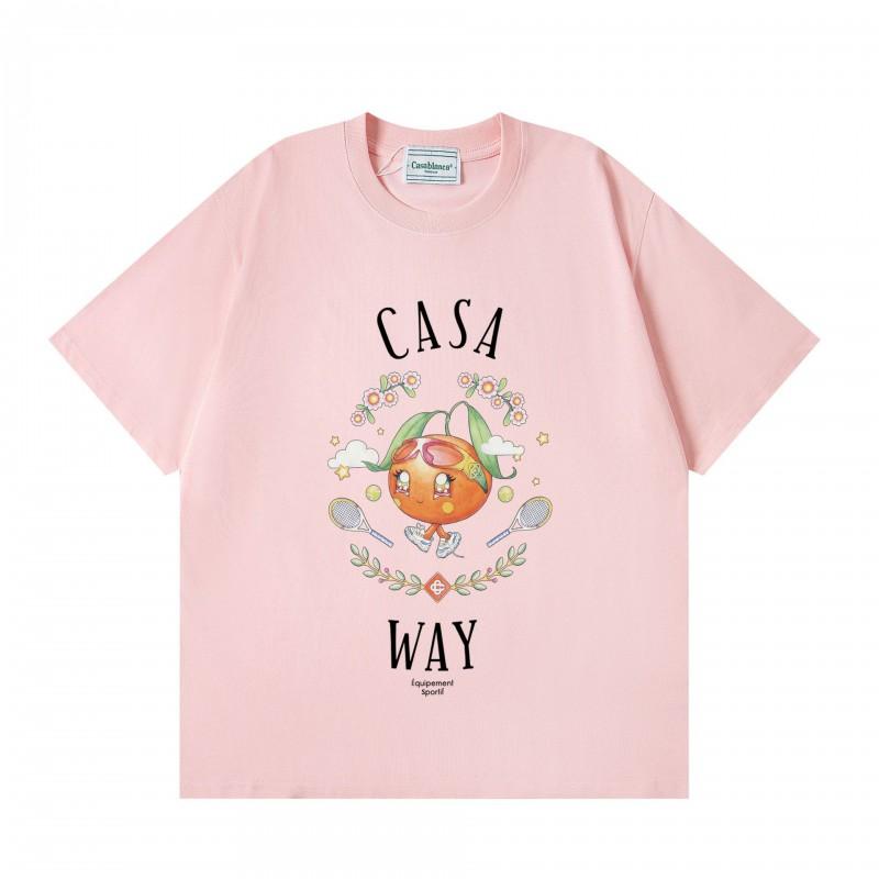 2026 Casablanca Print Loose Fit Cotton T-Shirt Men Youth Casual Wear