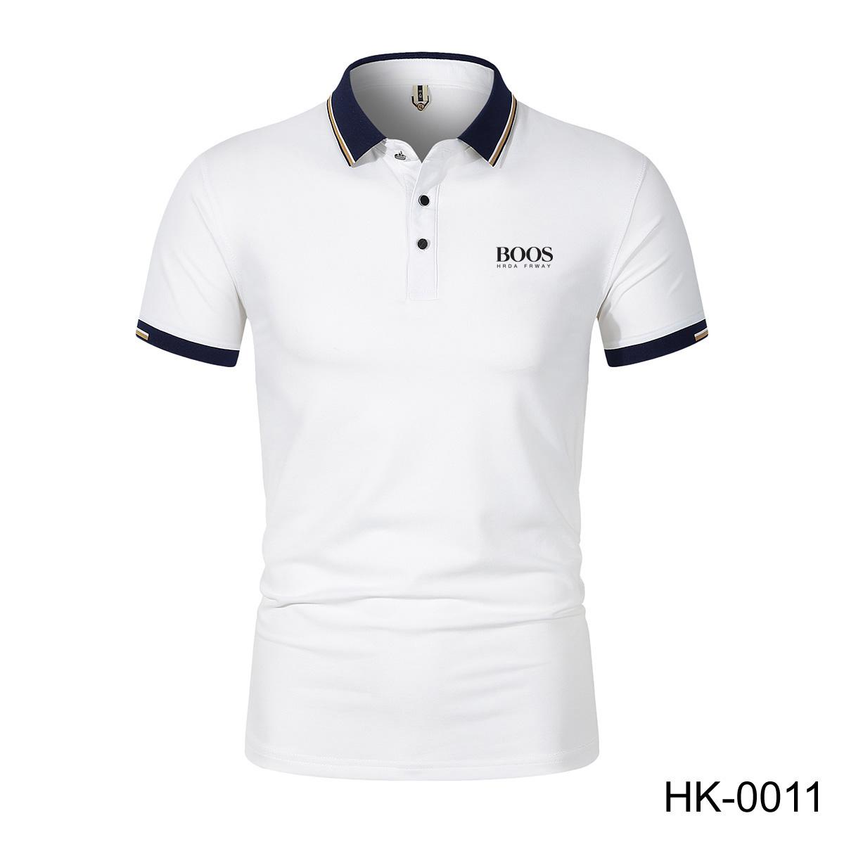 

Весна/Лето Новая Хлопковая Рубашка Поло с Вышивкой и Воротником Поло для Мужчин и Женщин для Бизнеса и Отдыха L белый