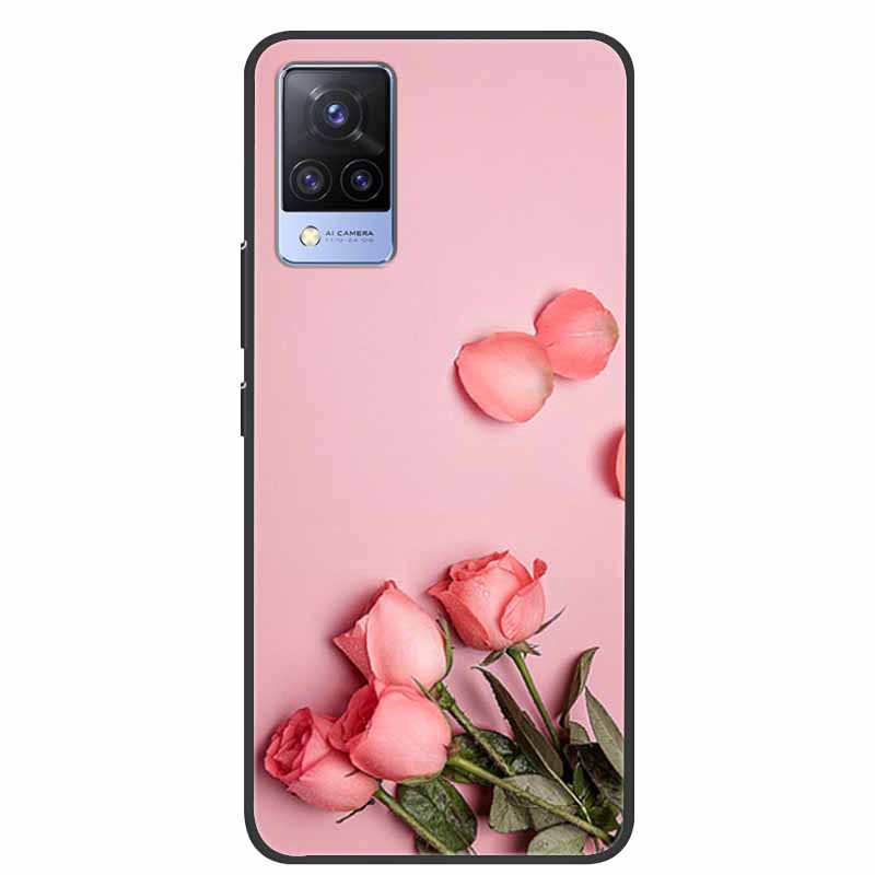 For Vivo S9 V21 V21e Case Black Silicone Back Cover Case For Vivo V21 S9 V21e Phone Cases Cover V 21 e S 9 Funda Coque Cartoon