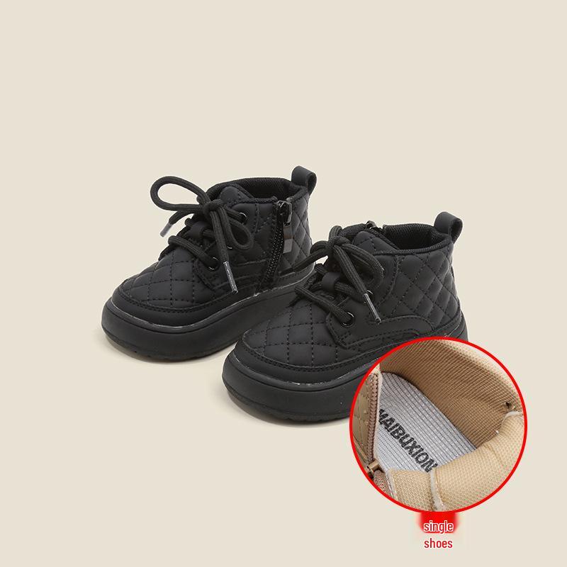 Winter-Gehschuhe für Kleinkinder aus Leder: Koreanische Kinderschneestiefel mit Fleece & Baumwolle für Babys und Mädchen.