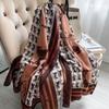Luxury Brand Autumn and Winter Women New Style Fashion Color Matching Print Silk Scarf Lady Popular Headcloth Beach Shawl