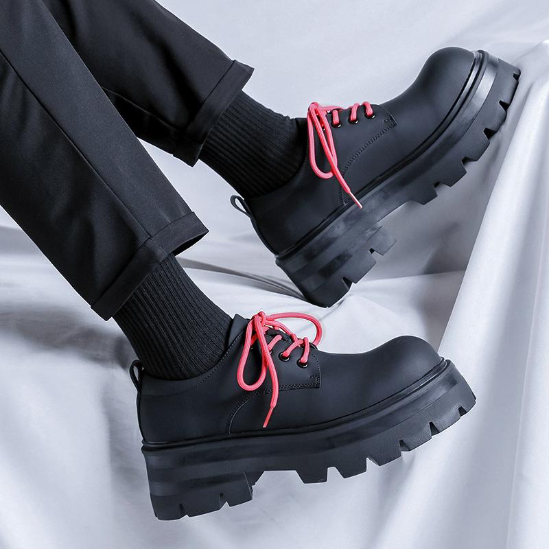 2024 new men's shoes spring and autumn niche casual platform explosion Internet celebrity heightening men's low-top Martin boots 6111-R
